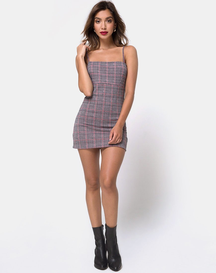 Image of Cecile Kleid in Charles Check Blush