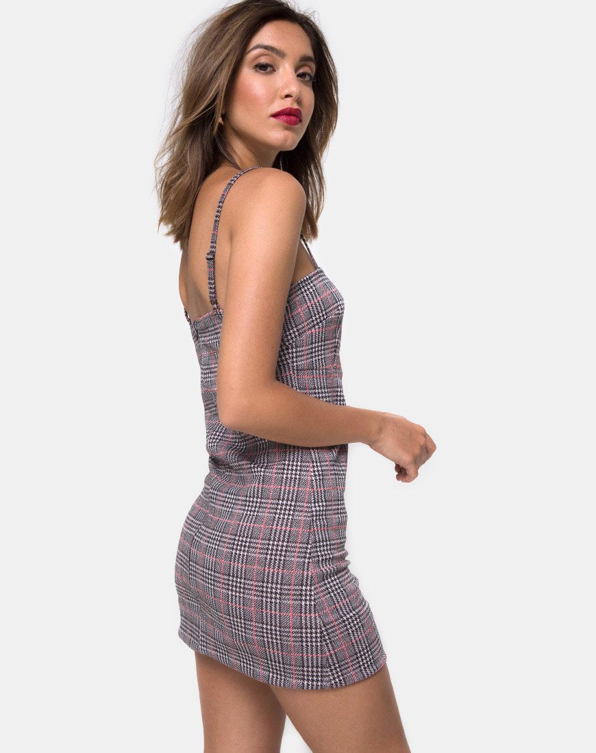 Cecile Kleid aus kariertem Charles Blush