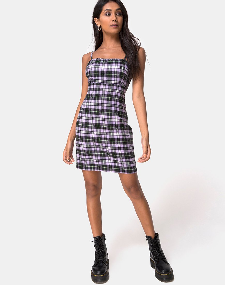 Image of Cecile Kleid in Flieder kariert