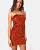 Image of Cecile Slip-Kleid aus Samt mit rotem Paillettenbesatz