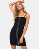 Bild von Cecy Bodycon Kleid in Schwarz mit Haken und Öse