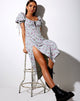 Image of Cello Midikleid in Little Petal Dusky Blue