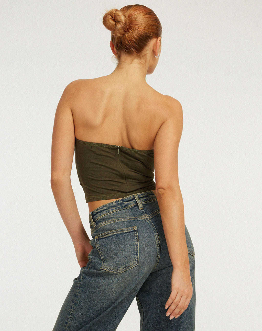 Chae Bandeau-Oberteil in Olive