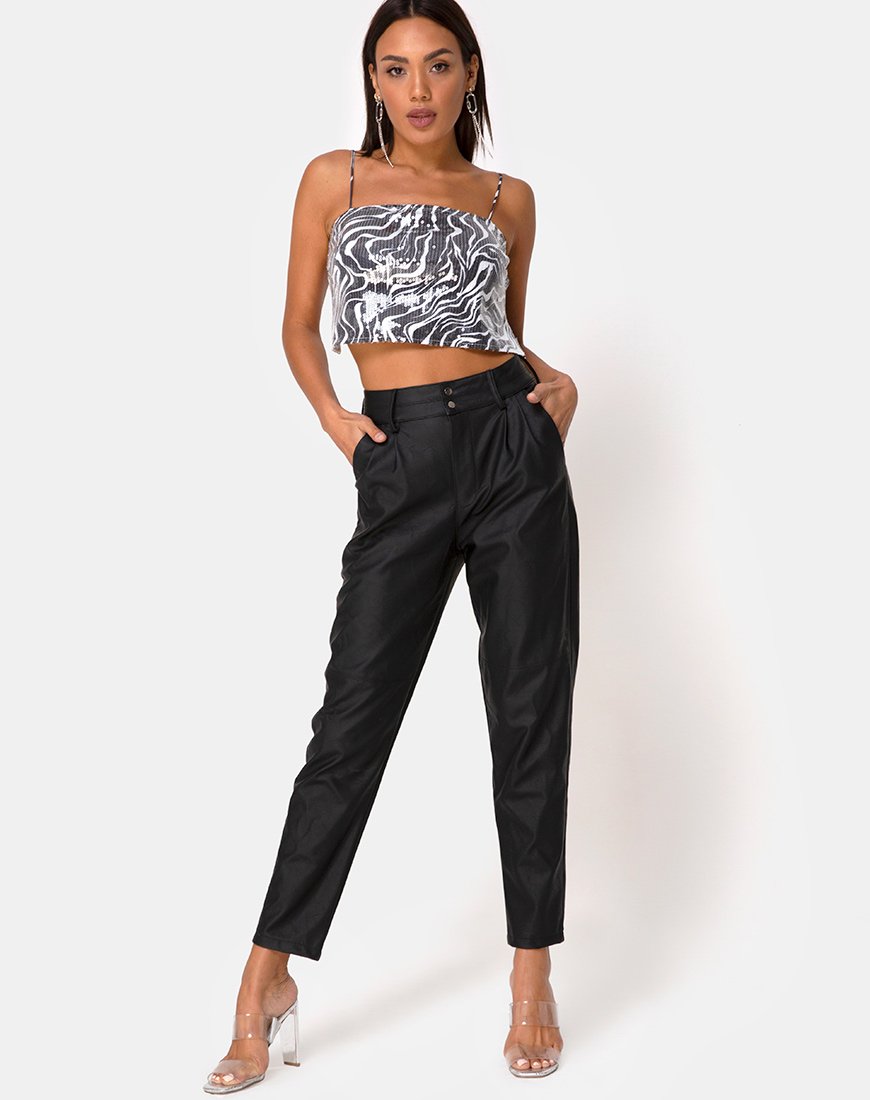 Bild von Champo Crop Top in Trippy Zebra Clear Pailletten