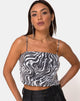 Bild von Champo Crop Top in Trippy Zebra Clear Pailletten