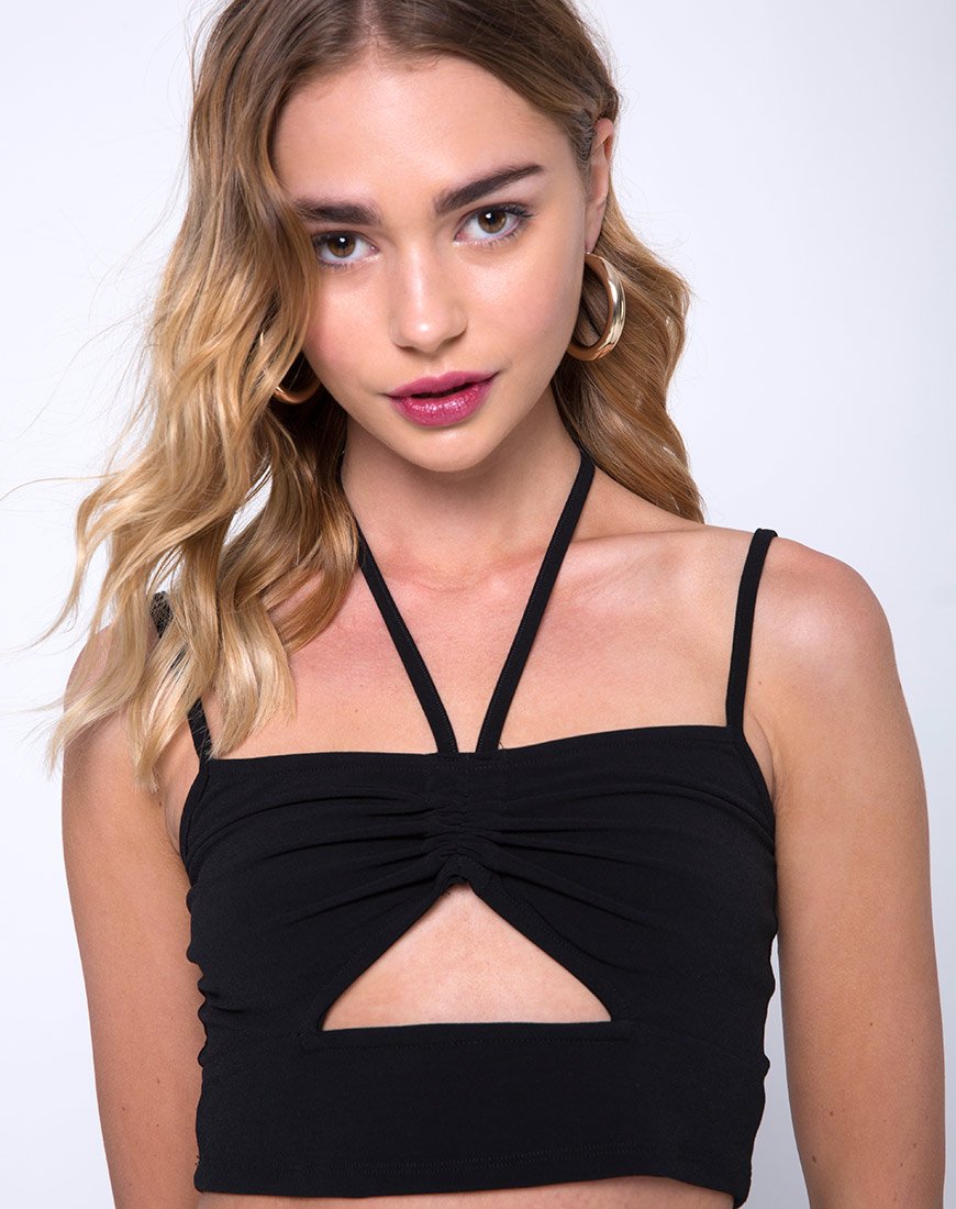 Chateau Crop Top in Schwarz