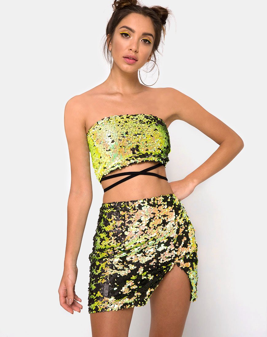 Bild von Cheri Split Rock in Citrus Schwarz Pailletten