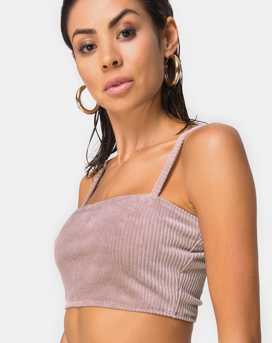 Bild von Kylie Crop Top in Rib Taupe