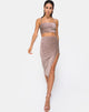 Bild von Midi Cheri Split Skirt in Rib Taupe