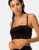 Bild von Kylie Crop Top in Diamante Schwarz