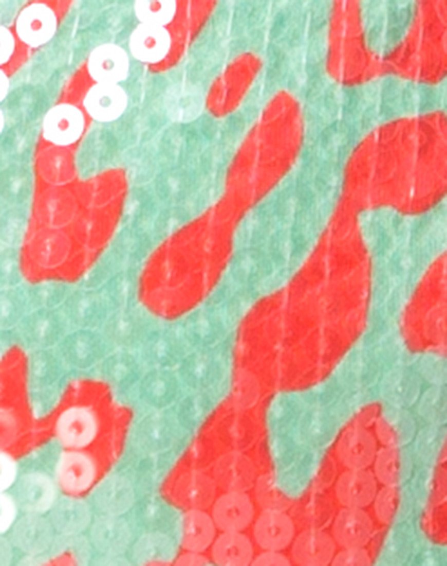 Bild von Cherish Rock in Fluro Leopard mit durchsichtigen Pailletten