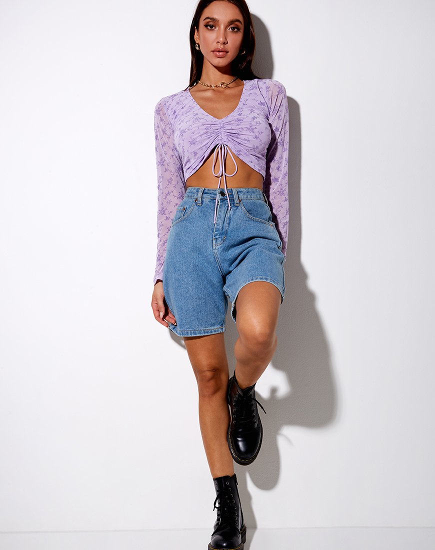 Image of Chilo Langarm-Top in Love Bloom Lilac Flock