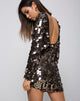 Image of Malia Bodycon Kleid aus Speckle Disc Pailletten Schwarz