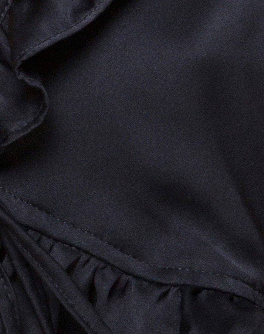 Image von Chisa Top aus schwarzem Satin