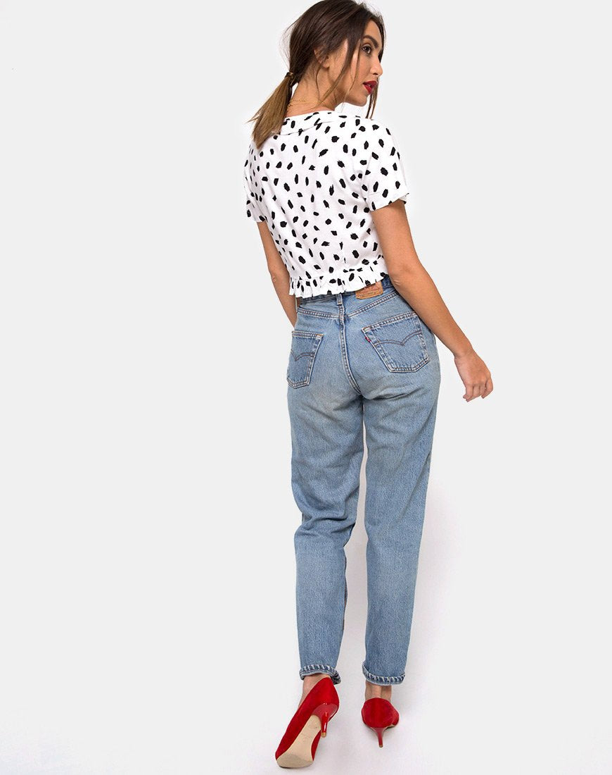 Image of Chisa Top in Diana Dot Weiß