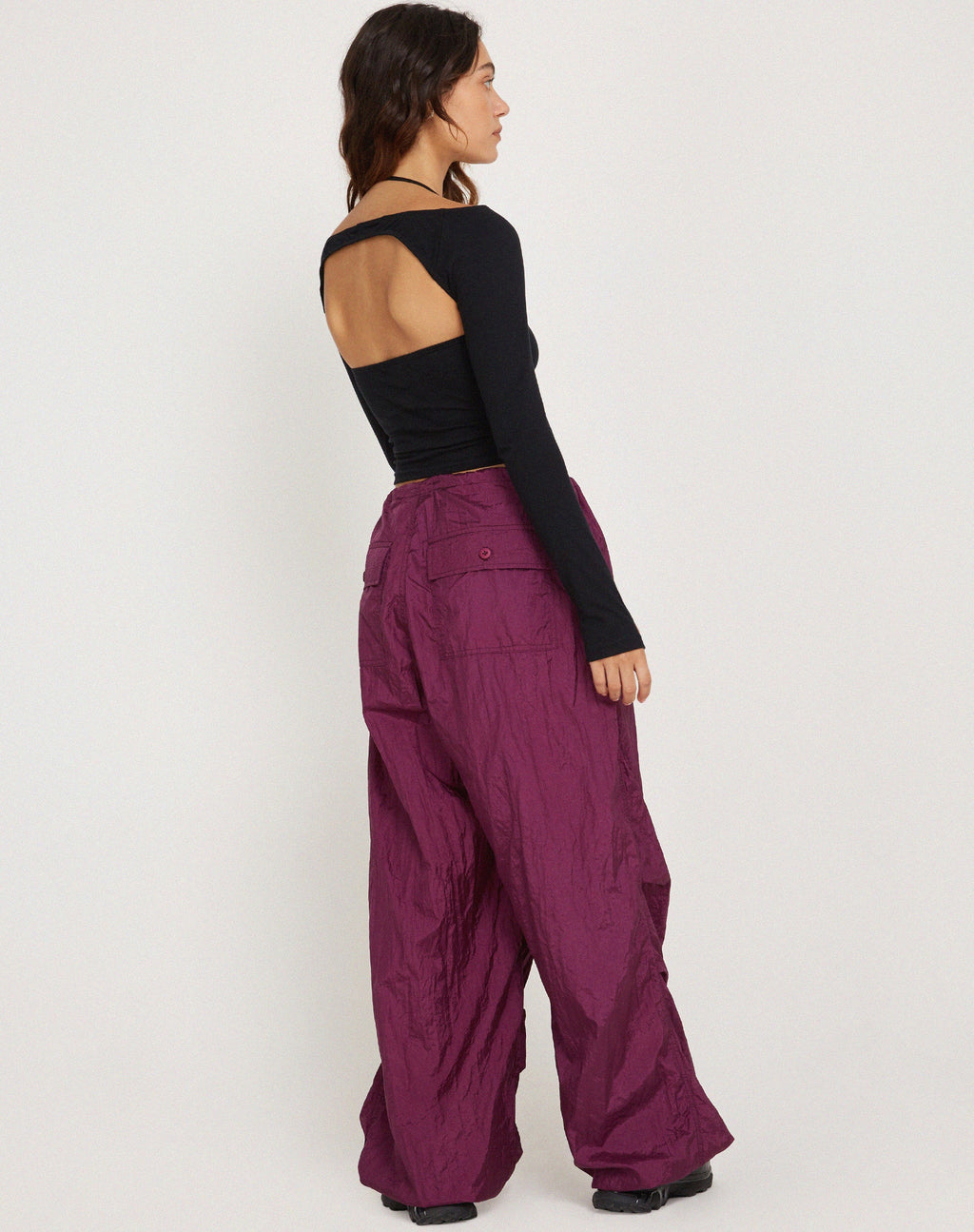 Chute-Hose in Deep Purple
