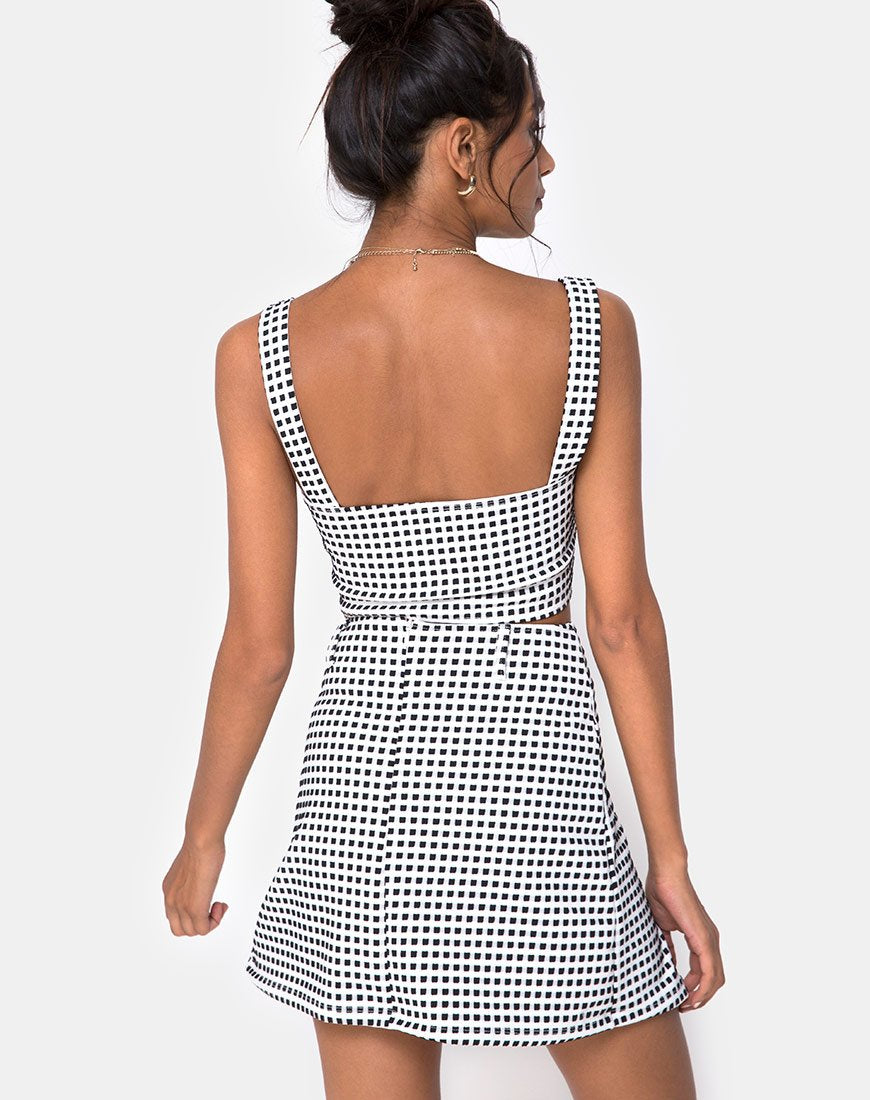 Image of Ciara Top in Gingham Elfenbein Schwarz