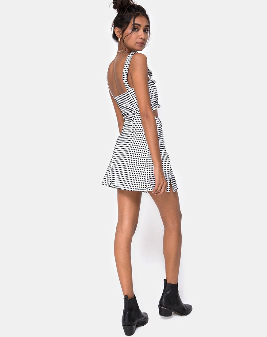 Image of Ciara Top in Gingham Elfenbein Schwarz