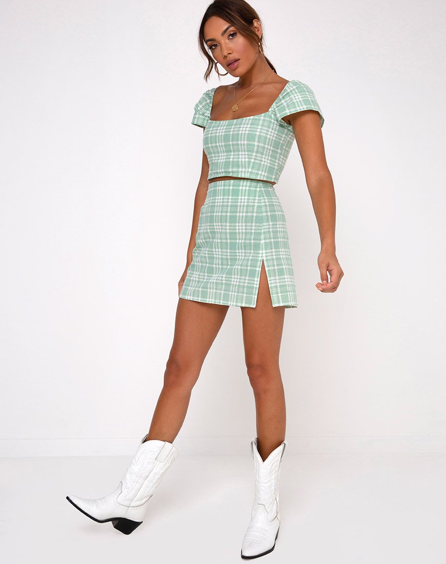 Image of Rinka Minirock aus Tischtuch Neo Mint