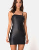 Image of Cinelle Bodycon Kleid aus schwarzem beschichtetem Elasthan