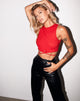 Bild von Clias Crop Top in Rippe Racing Rot