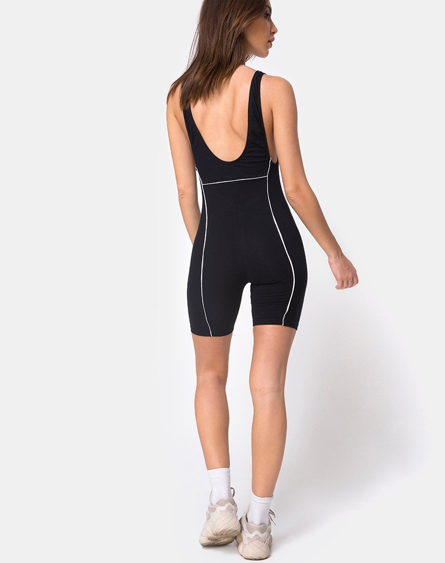 Bild von Coda Unitard in Schwarz mit Paspellinie