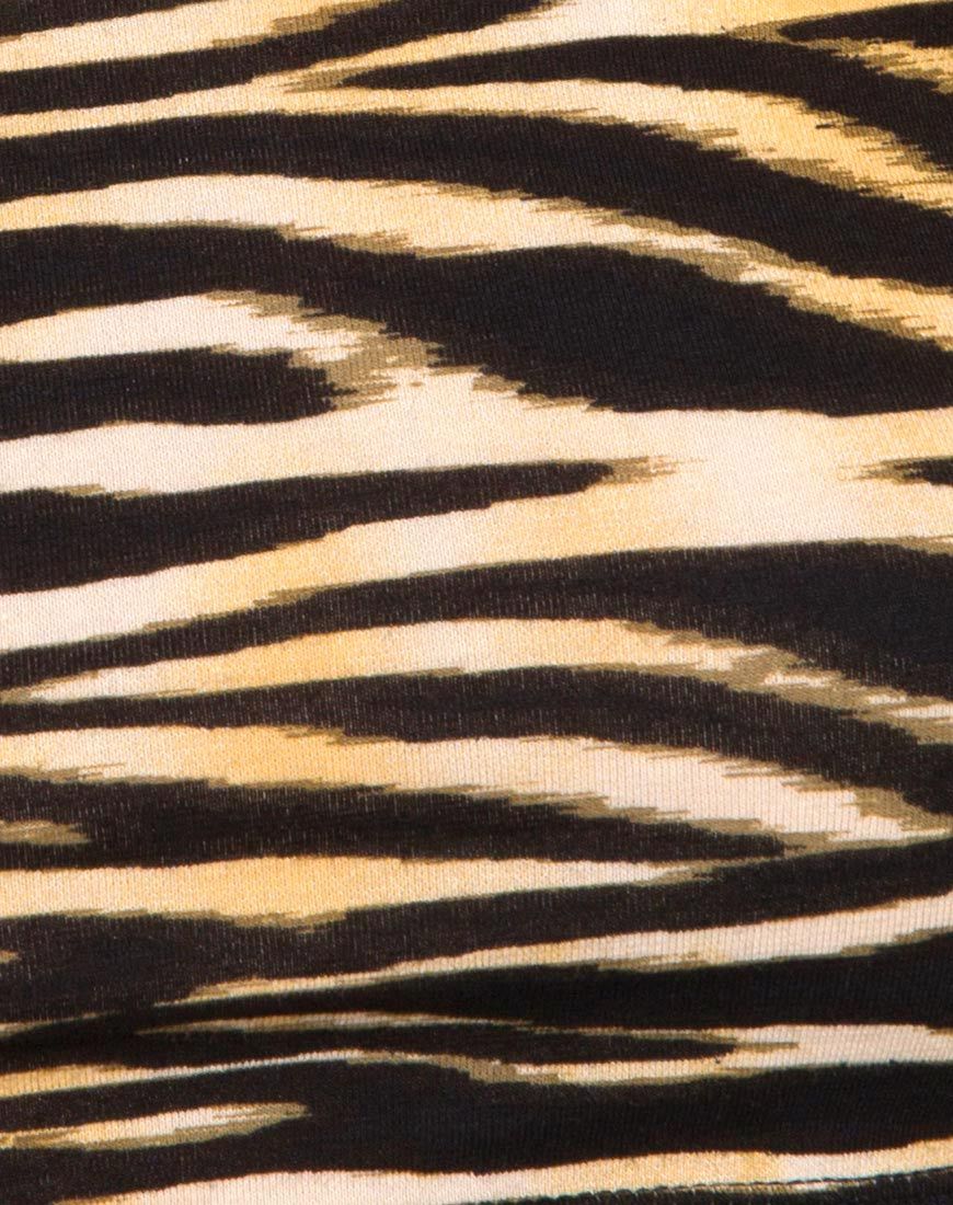 Image of Coga Schulterfreies Oberteil mit Reißverschlüssen Zebra Braun