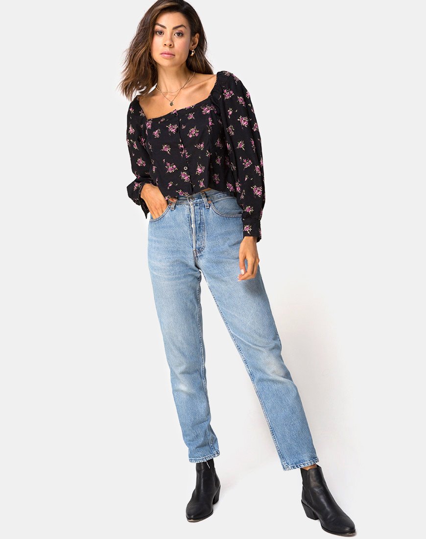 Bild von Conila Crop Bluse in Sohey Rose Schwarz
