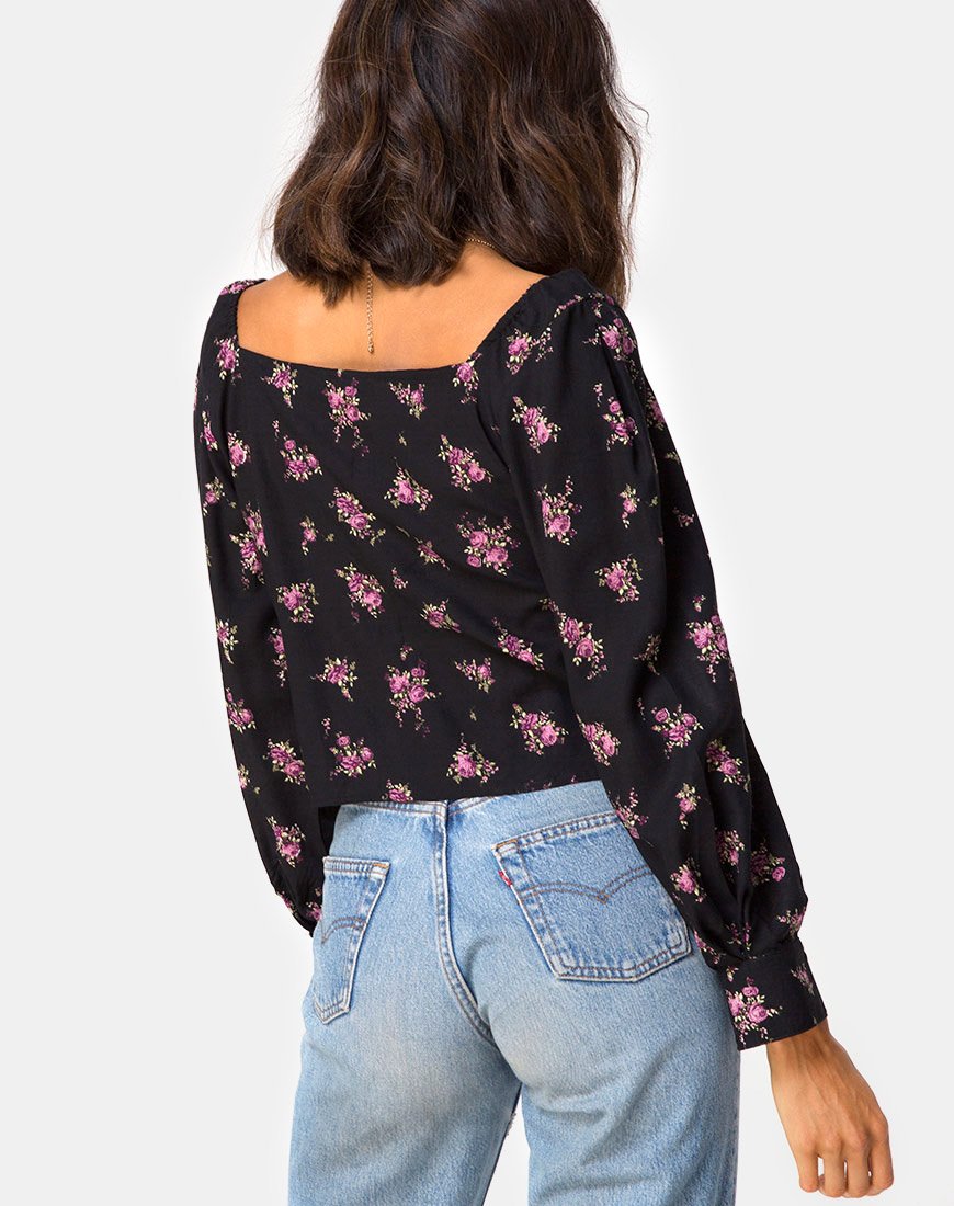 Bild von Conila Crop Bluse in Sohey Rose Schwarz