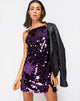 Image of Corine Slip Dress in Pflaume Disc Pailletten