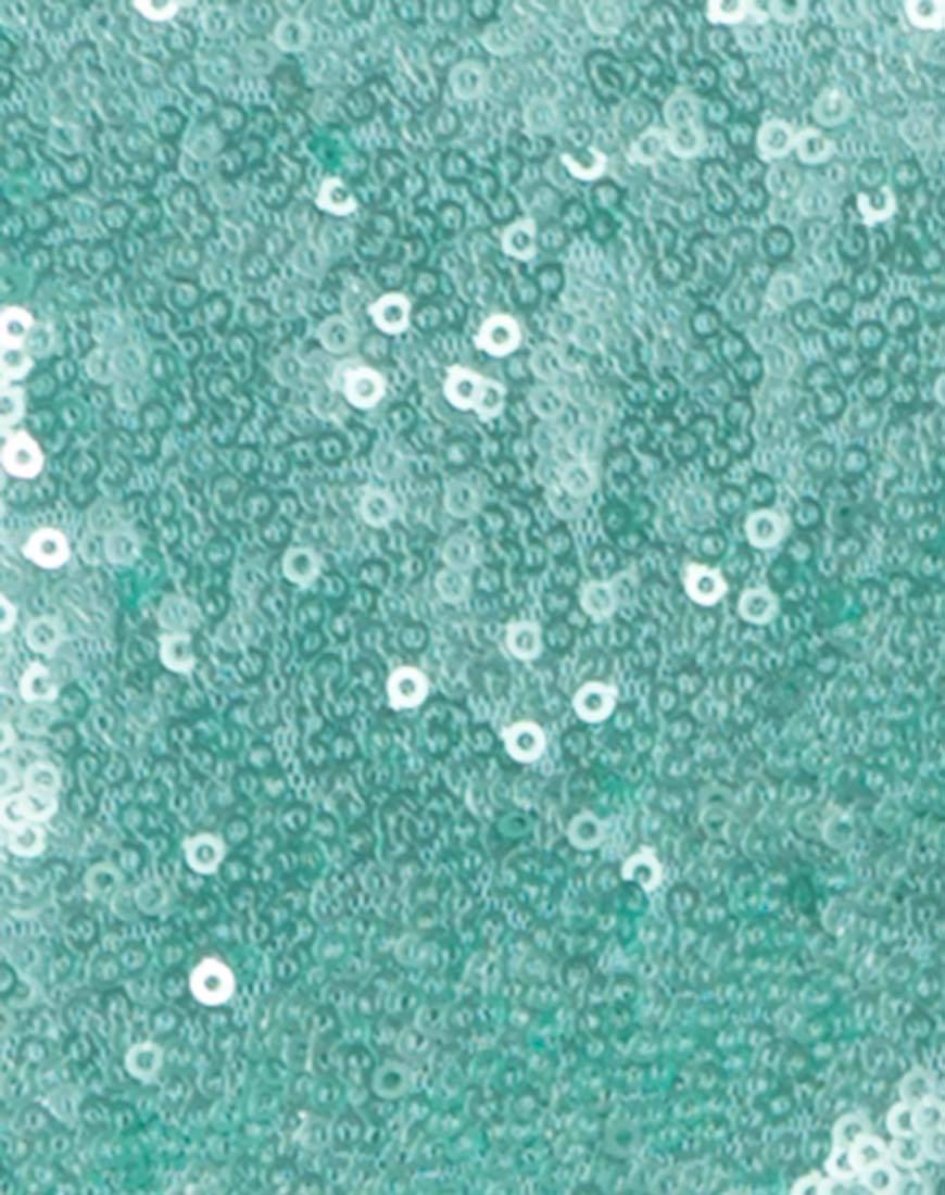 Image of Korsika Spielanzug in Pfefferminz Mini Pailletten