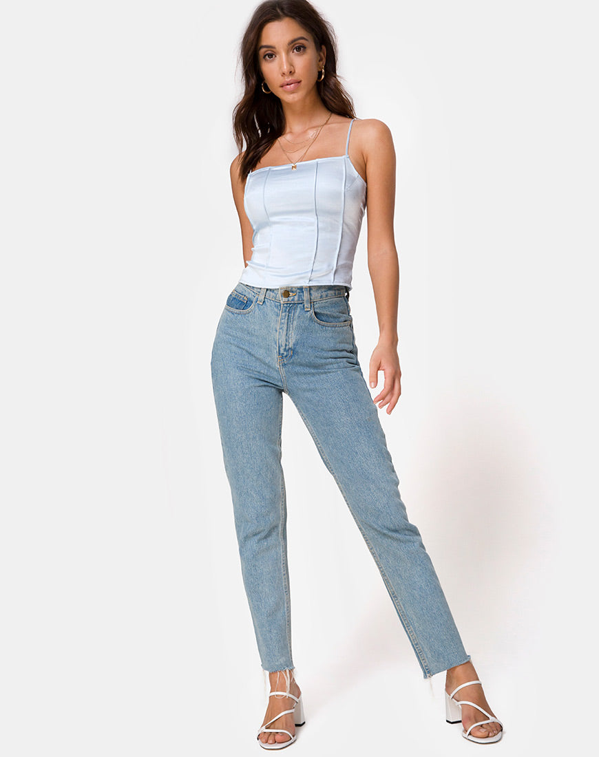 Bild von Cosey Top in Satin Powder Blue