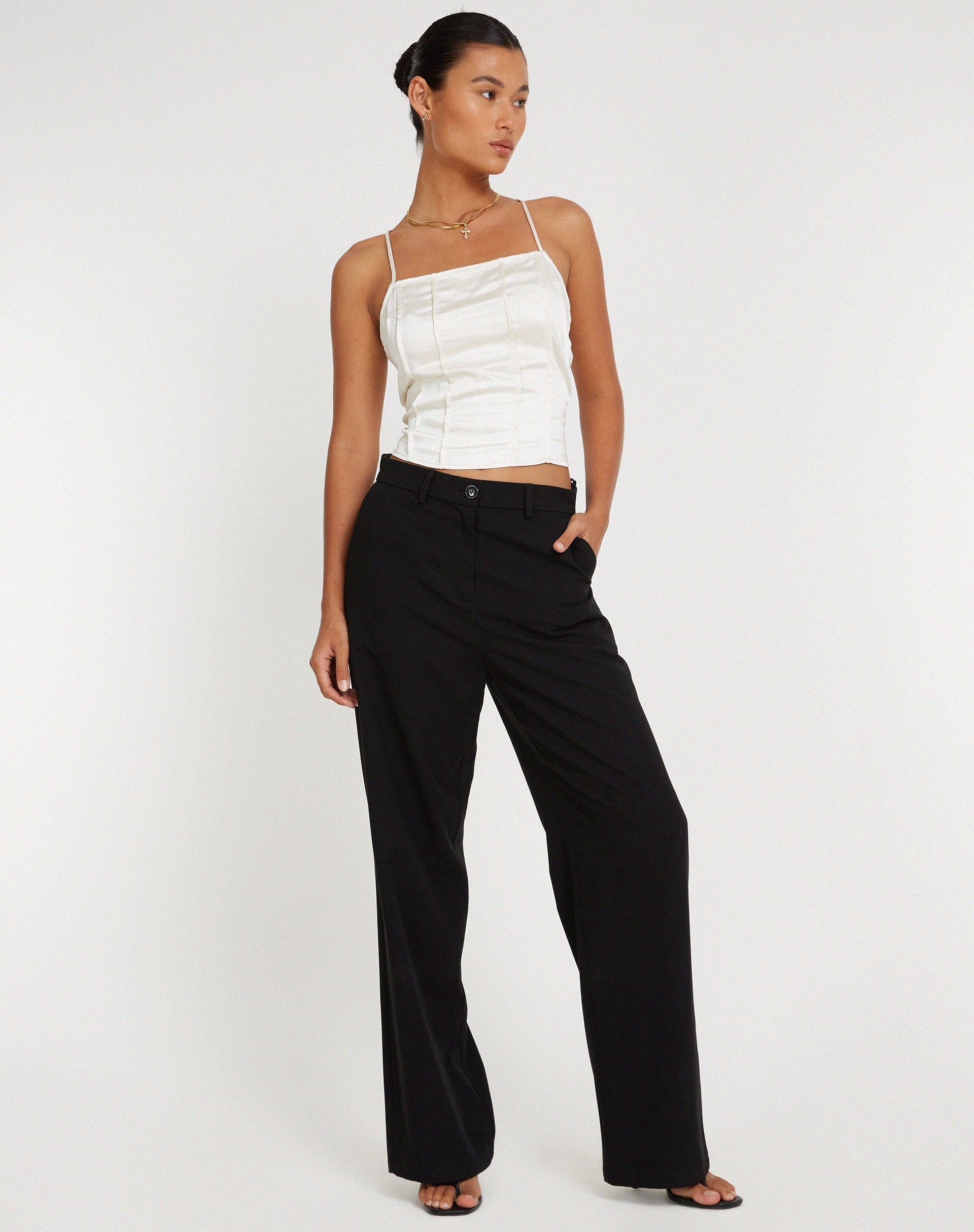 Bild von Cosey Top in Satin Elfenbein