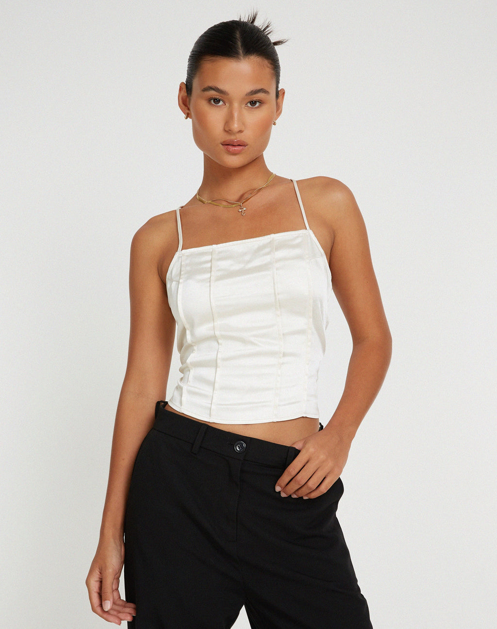 Cosey Top in Satin Elfenbein