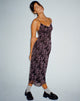 Bild von Cotina Midikleid in Schmetterlingsrankenflock Schwarz und Rosa