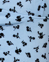  Blaue Blütenknospen Schwarzer Flock