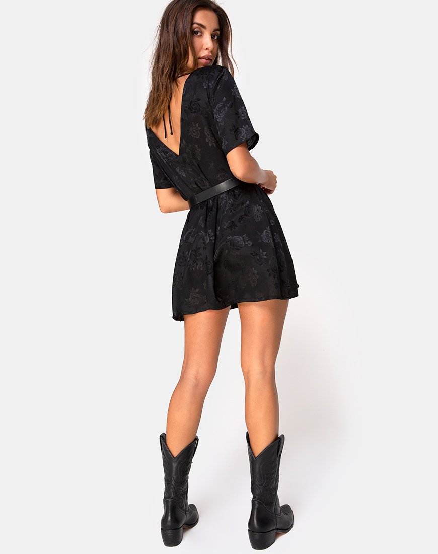 Image of Crosena Kleid in Satin Rose Schwarz