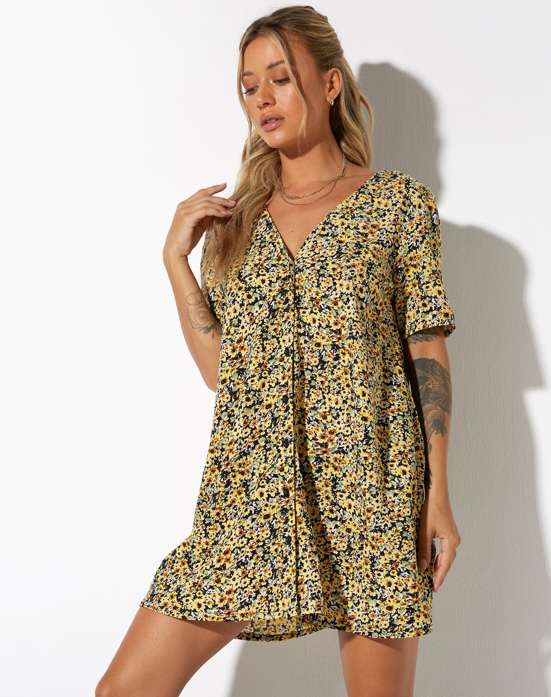Abbildung von Crosena Kleid in Spring Ditsy Yellowa