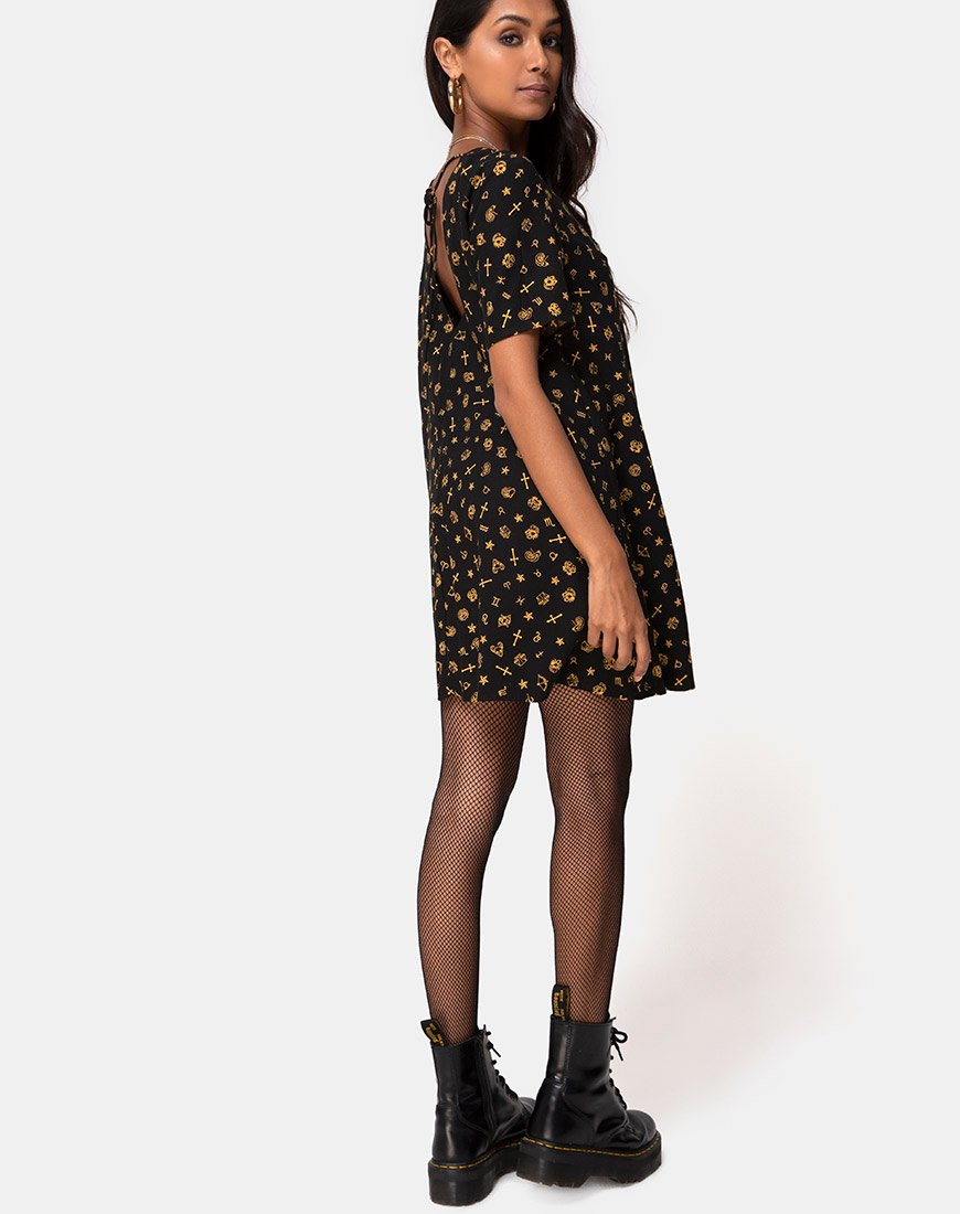 Image of Crosena Swing Kleid in Mini Astro Schwarz