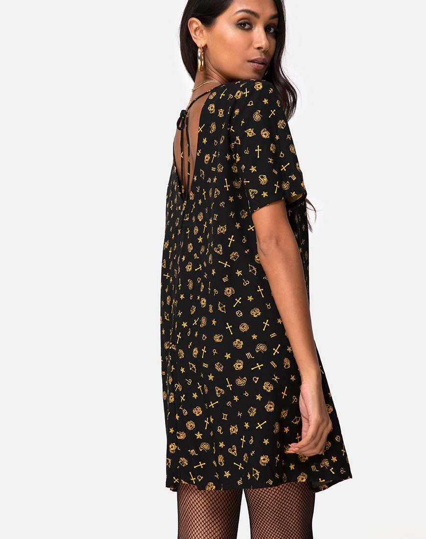 Image of Crosena Swing Kleid in Mini Astro Schwarz
