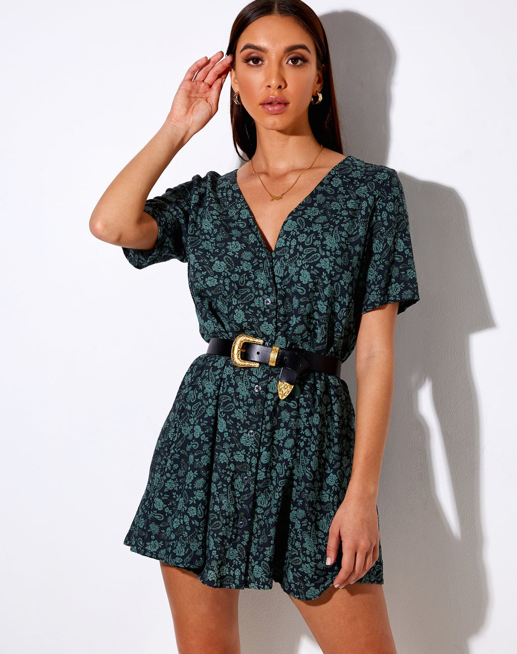 Crosena Kleid in Mono Paisley Sage
