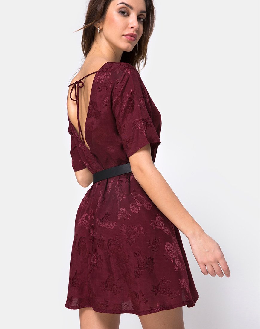 Bild von Crosena Swing Kleid in Satin Burgundy Rose