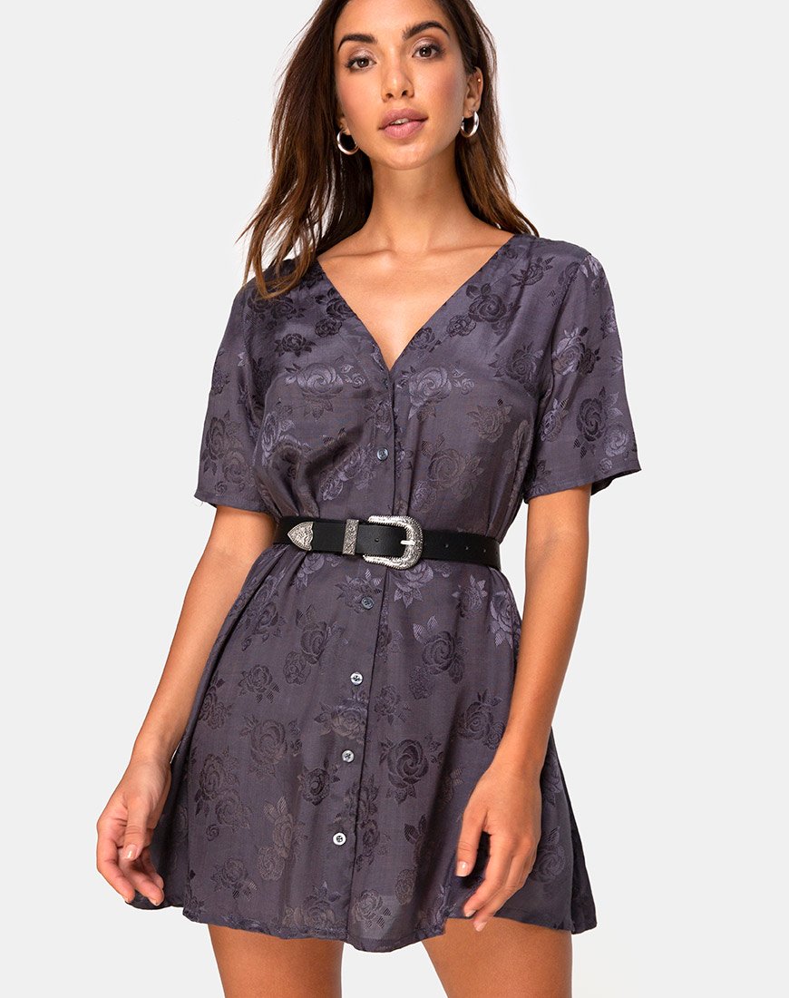 Image of Crosena Swing Kleid in Satin Rose Grau