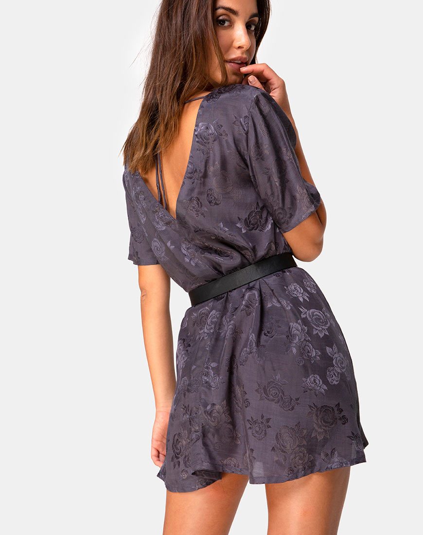 Image of Crosena Swing Kleid in Satin Rose Grau