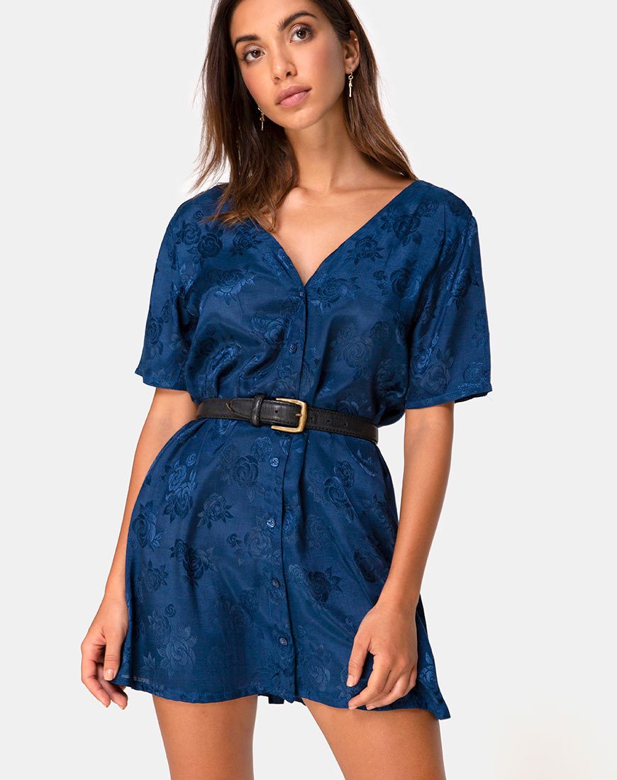 Crosena Kleid aus Satin Rose Navy