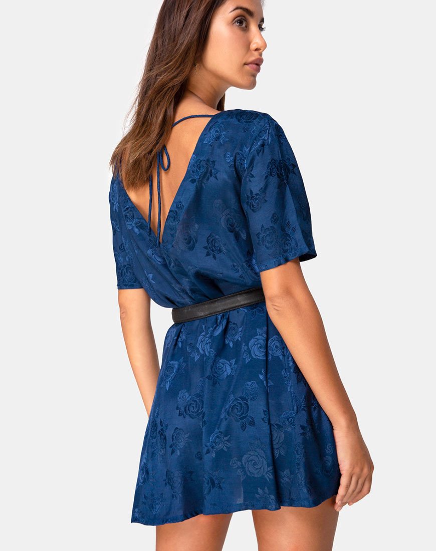Crosena Kleid aus Satin Rose Navy