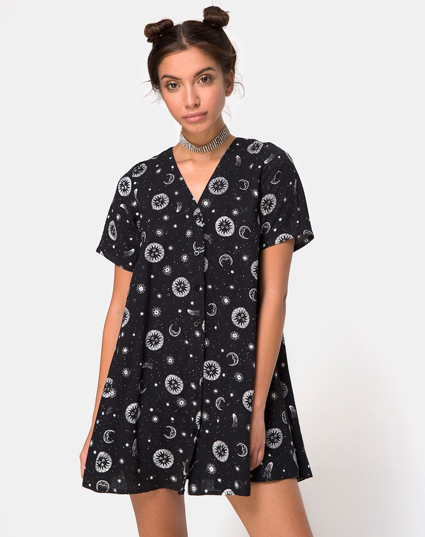 Bild von Crosena Swing Dress in Small Celestial Black X Princess Polly