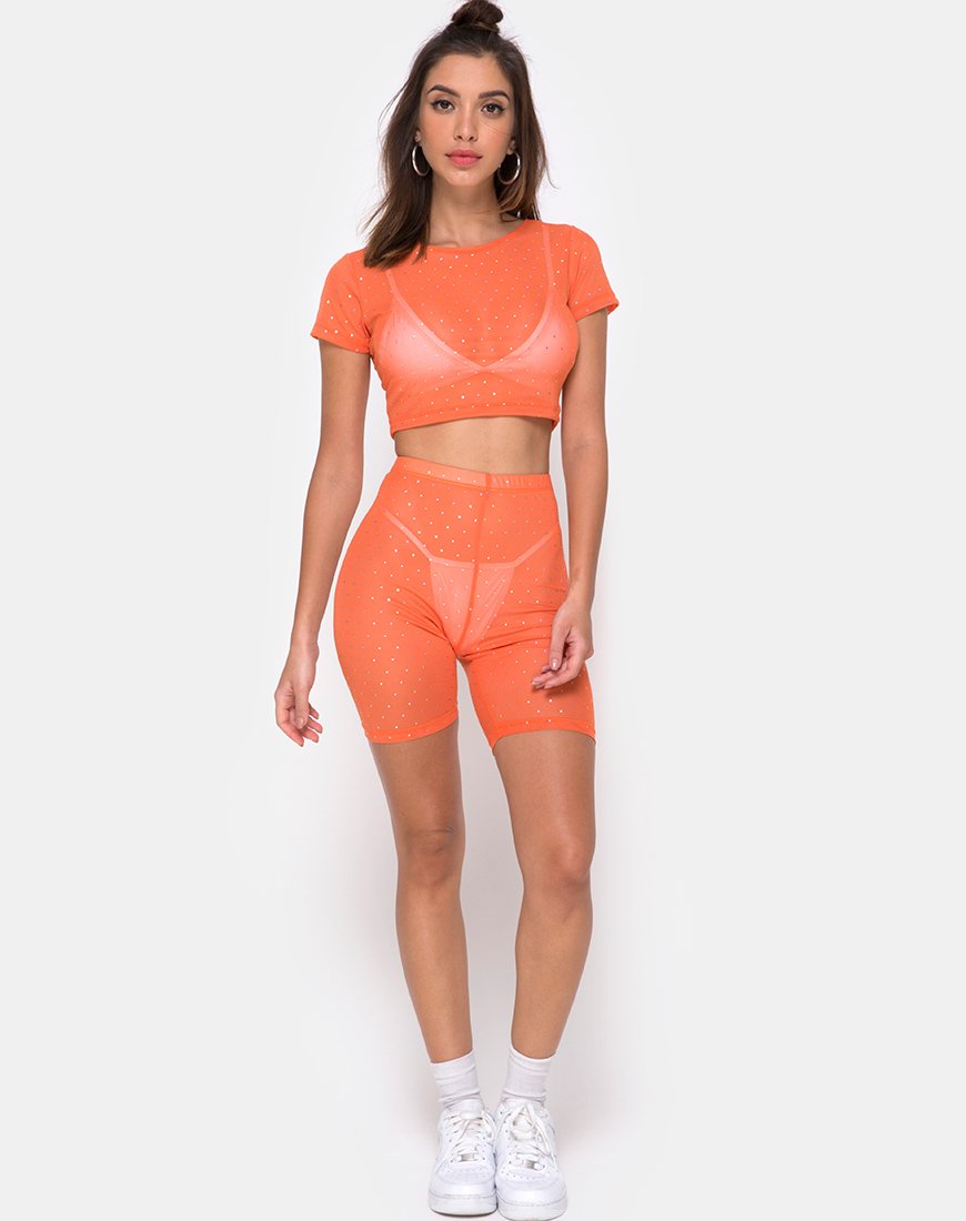Bild von Bike Short in Crystal Net Orange