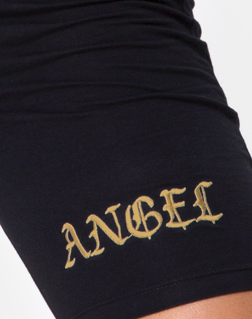 Image of Cycle Short Schwarz No Angel Stickerei