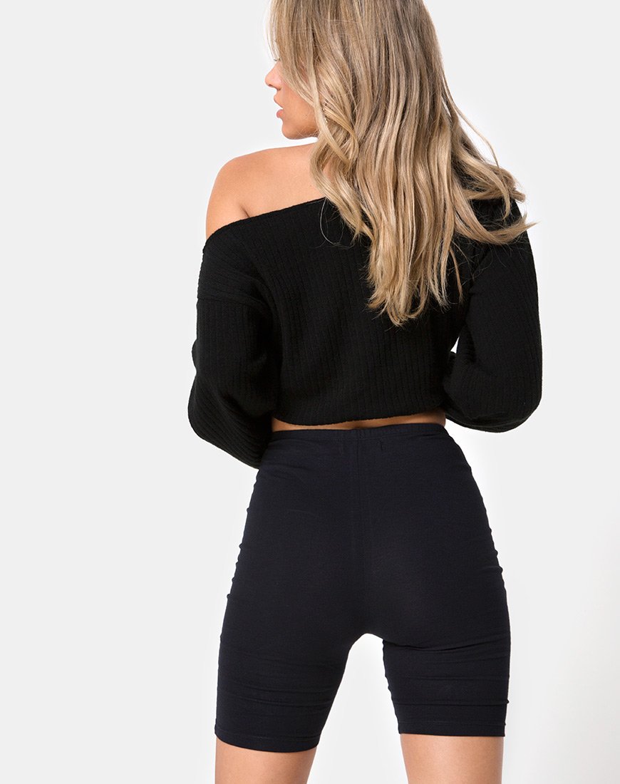 Cycle Short Schwarz No Angel Stickerei